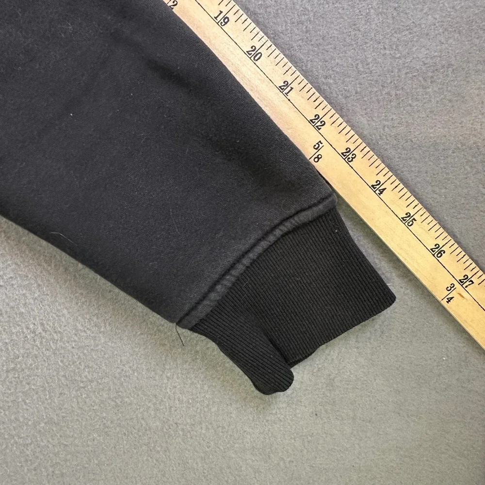True Religion Mens Zip Up Hoodie Black Red Horseshoe Logo Fleece 5SVZ4F45D8G53HD